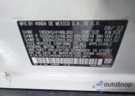 2024 Honda Hr-V Awd Sport/Awd Sport W/O Bsi from USA, damaged, VIN 3CZRZ2H56RM724417